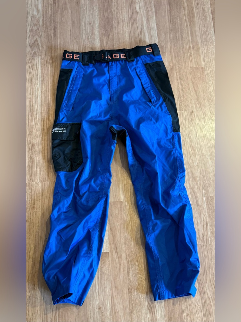 EUC Grundens GAGE Weather Watch Waterproof Rain Pants - Fishing - Blue - Size S